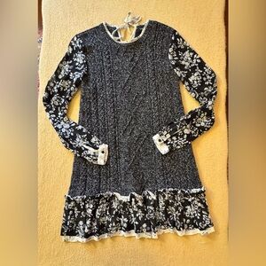 Twin-Set Black and White Knit Sweater Dress